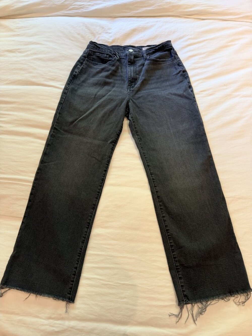 Frame Le Jane Crop Straight Leg Jeans Obsidian Size 29